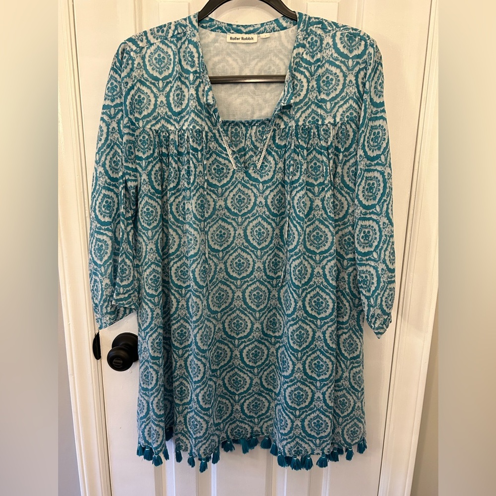 Roller Rabbit Size L Large Tunic/Kurta With Tassels